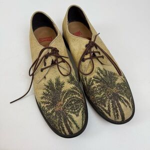 Camper Twins Palm Tree Canvas Oxford Shoes Men’s 43 Tropical Print LaceUp Casual
